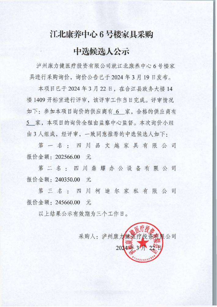 康力健公司 江北康养中心6号楼家具采购 中选候选人公示_00.png